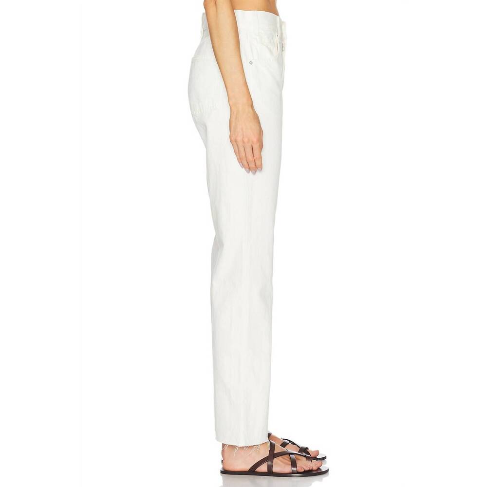 NEW NILI LOTAN calla high-rise slim straight leg ankle jeans in cream - Picture 5 of 7